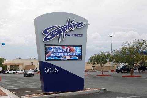 Sapphire Gentlemen’s Club is seen, Tuesday, Aug. 9, 2022, in Las Vegas. (Chitose Suzuki/ ...