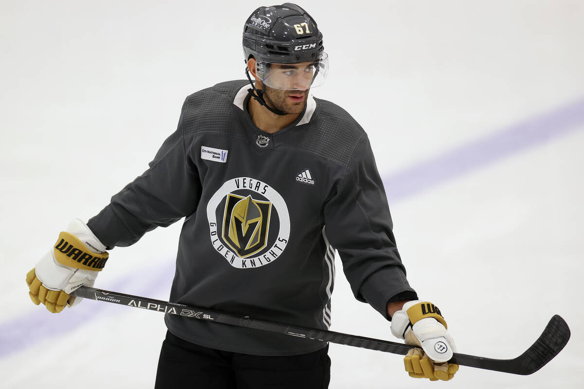 Vegas Golden Knights left wing Max Pacioretty (67) during a team practice at City National Aren ...