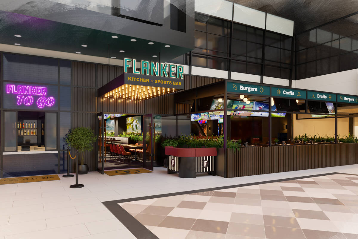 A rendering of Flanker Kitchen & Sports Bar, set to debut in summer 2023 at Mandalay Bay, n ...