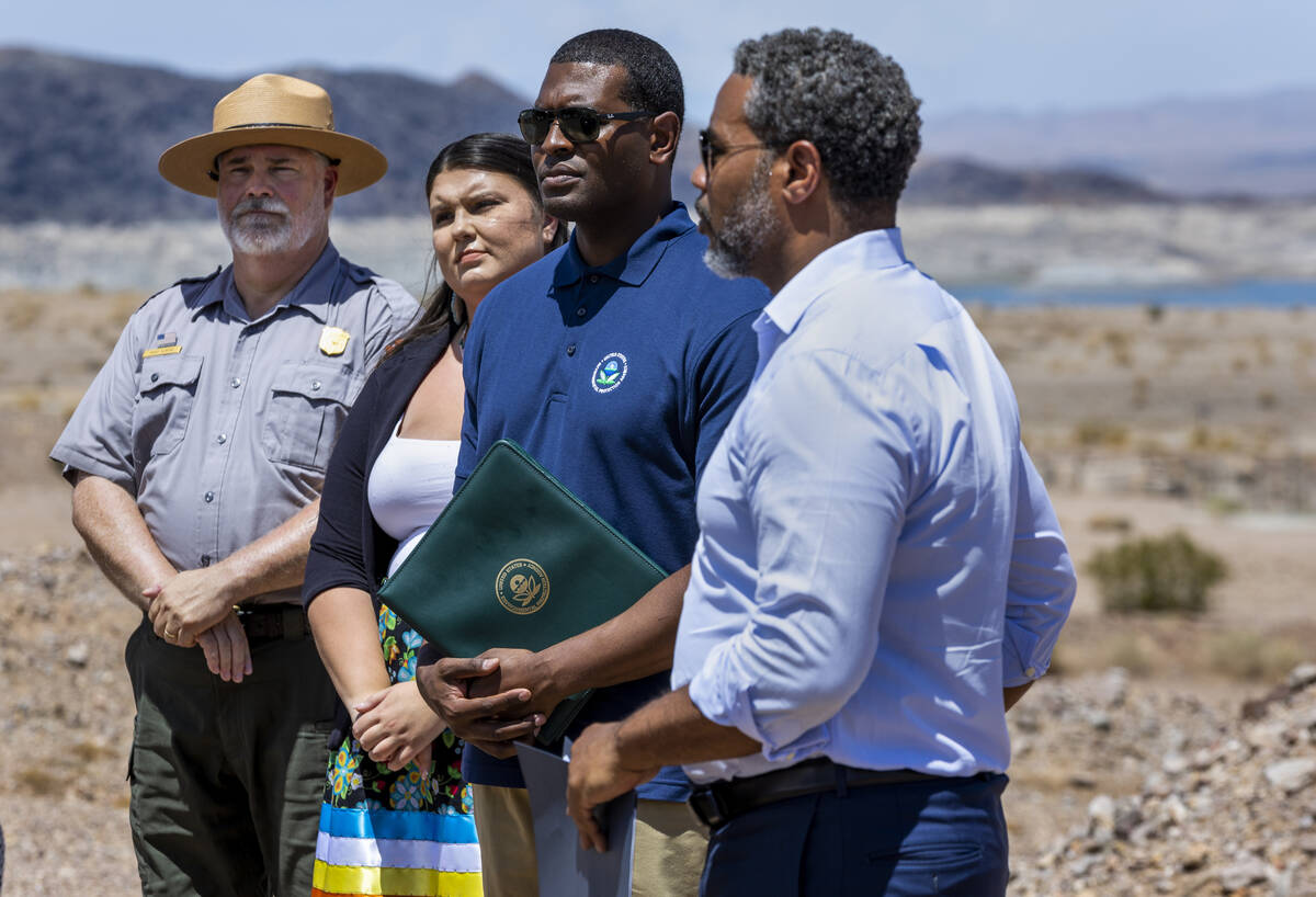 (From left) NPS Ranger David Alberg, Taylor Patterson with Indigenous Voices Nevada, EPA Admini ...