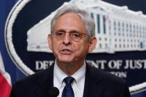 Attorney General Merrick Garland speaks at the Justice Department Thursday, Aug. 11, 2022, in W ...