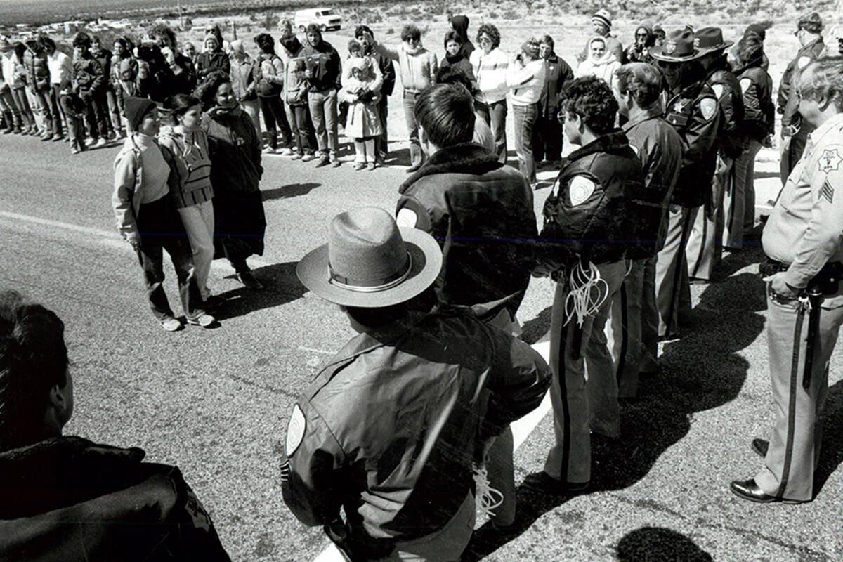 Lenten Desert Experience at the Nevada Test Site Protest on April 20, 1984. (Las Vegas Review-J ...