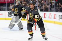 Vegas Golden Knights defenseman Alec Martinez (23) plays during the second period of an NHL hoc ...