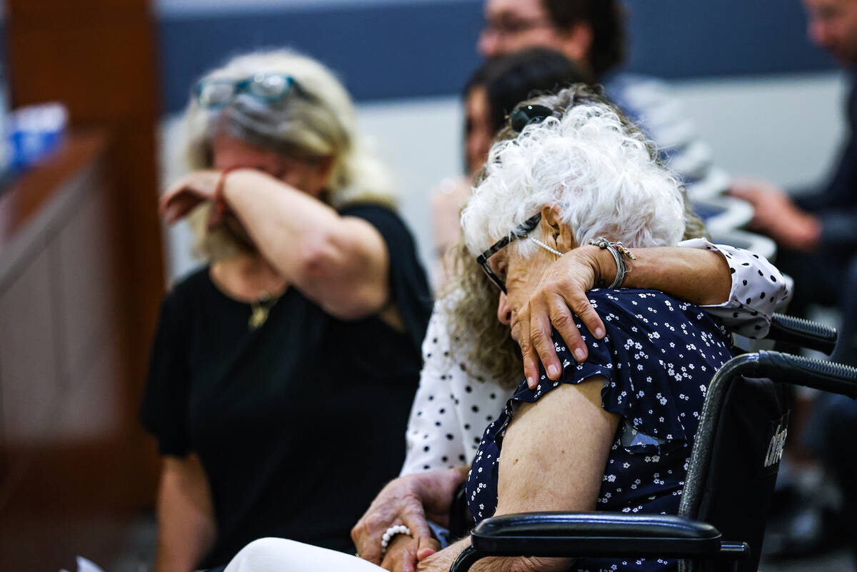 Relatives of victim Walter Anderson comfort each other at the sentencing hearing for Andrew Rod ...