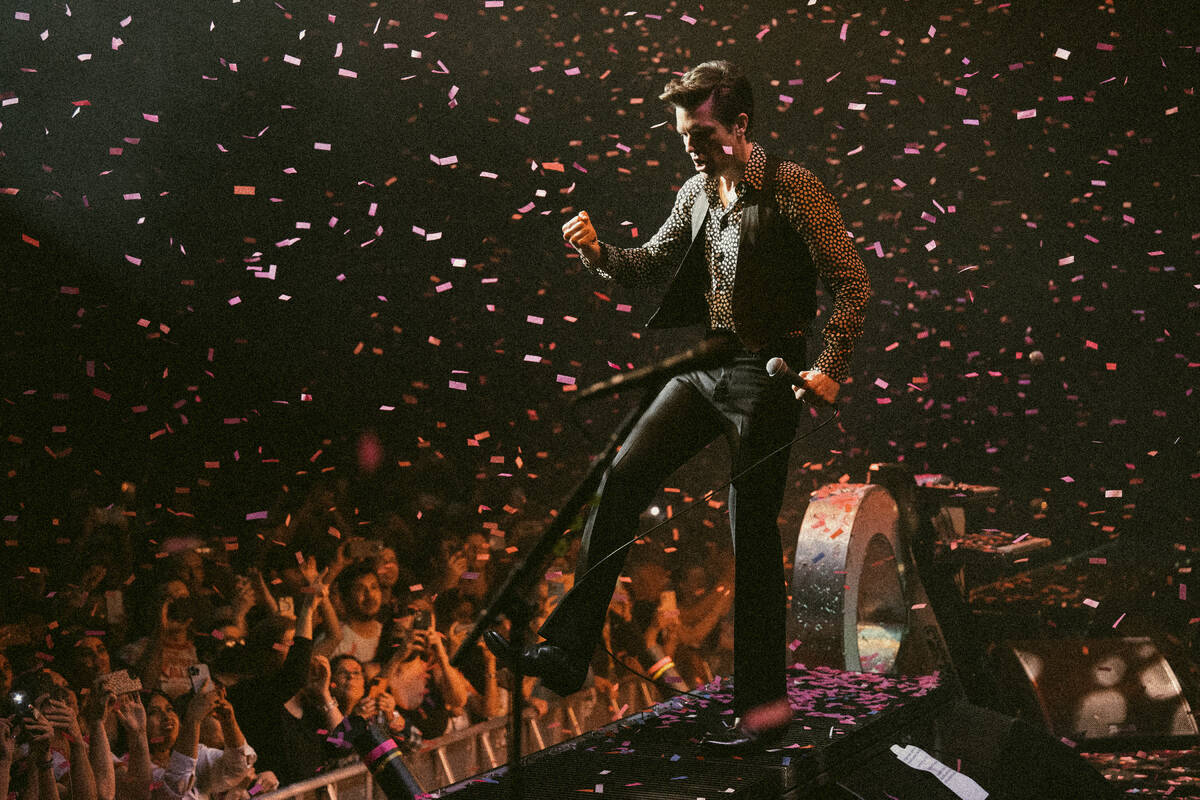Brandon Flowers of The Killers is shown at the Chelsea at the Cosmopolitan of Las Vegas on Satu ...