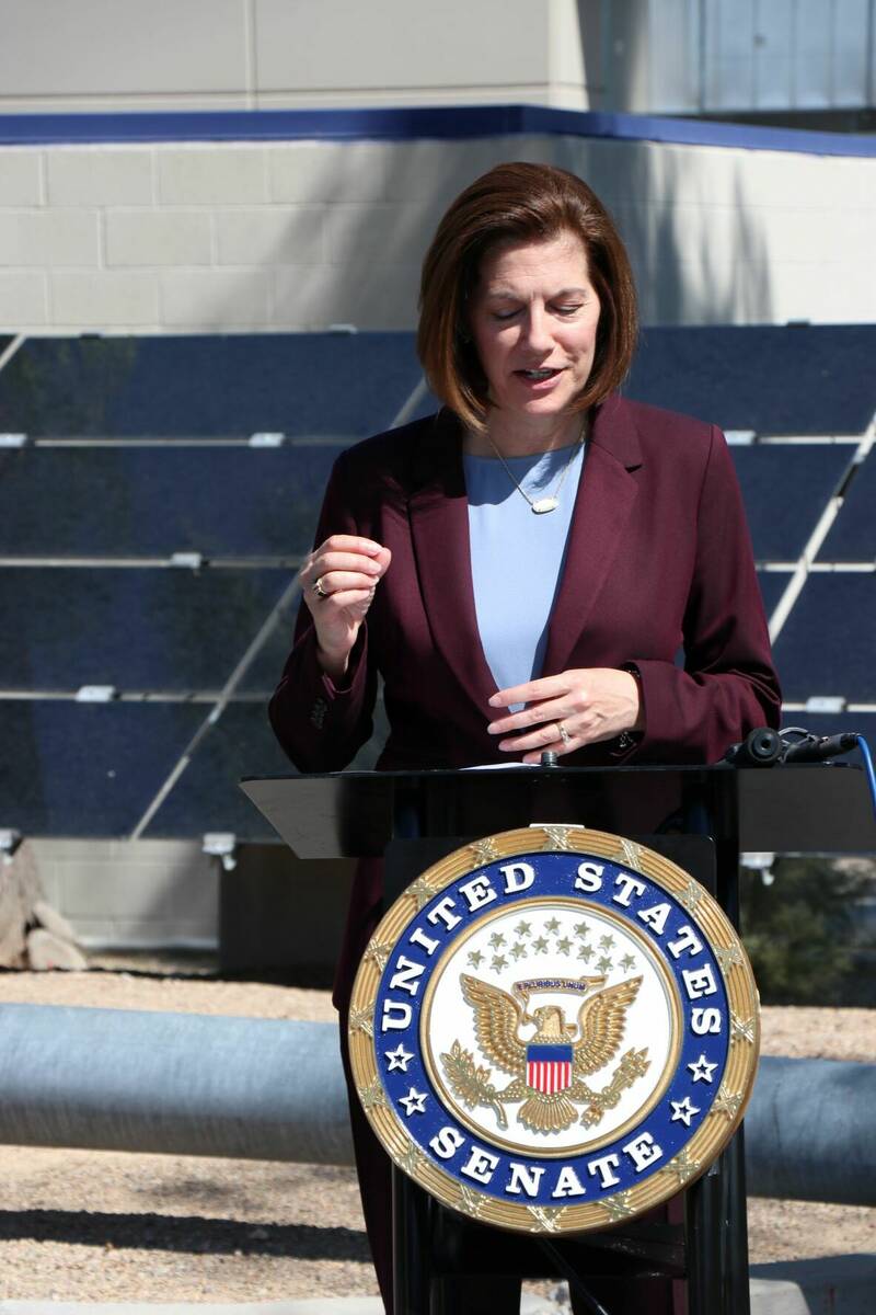 Sen. Catherine Cortez Masto touted the clean energy benefits provided by the Inflation Reductio ...