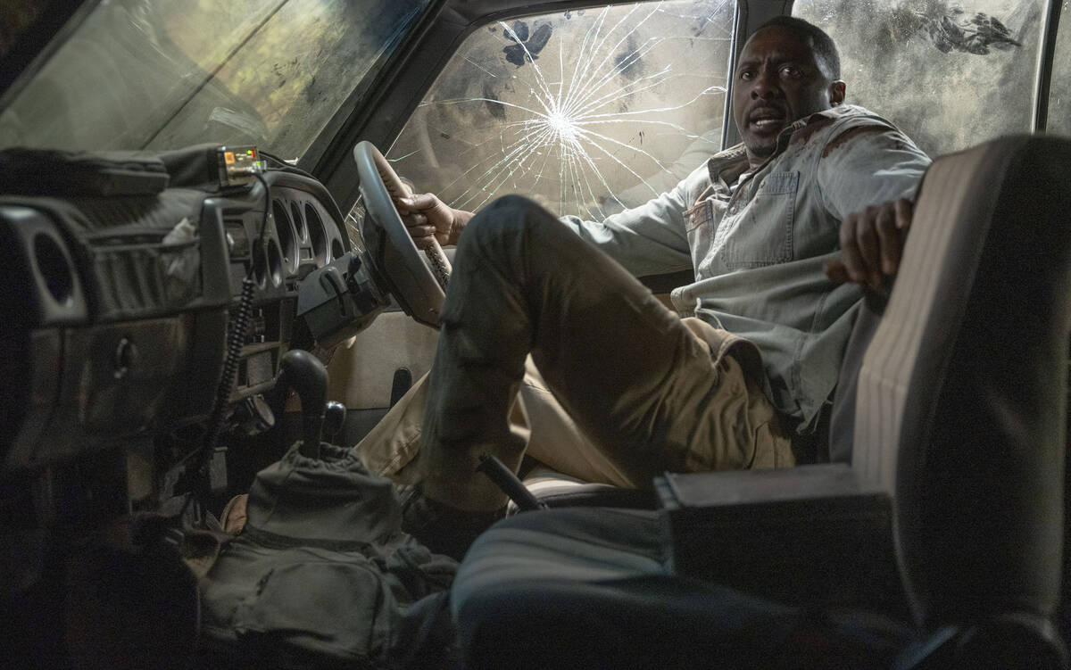 This image released by Universal Pictures shows Idris Elba in a scene from "Beast." ( ...