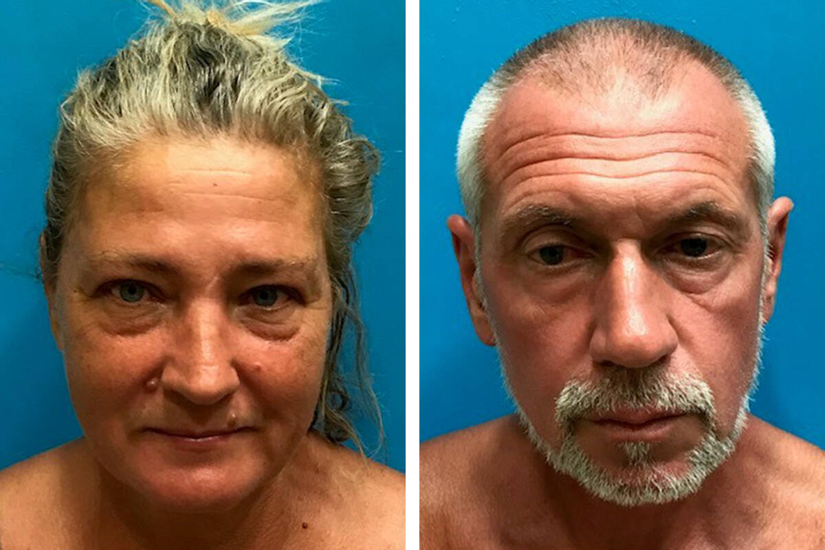 Oskana Higgins, left, and Vasili Platunov. (Nye County Sheriff's Office)