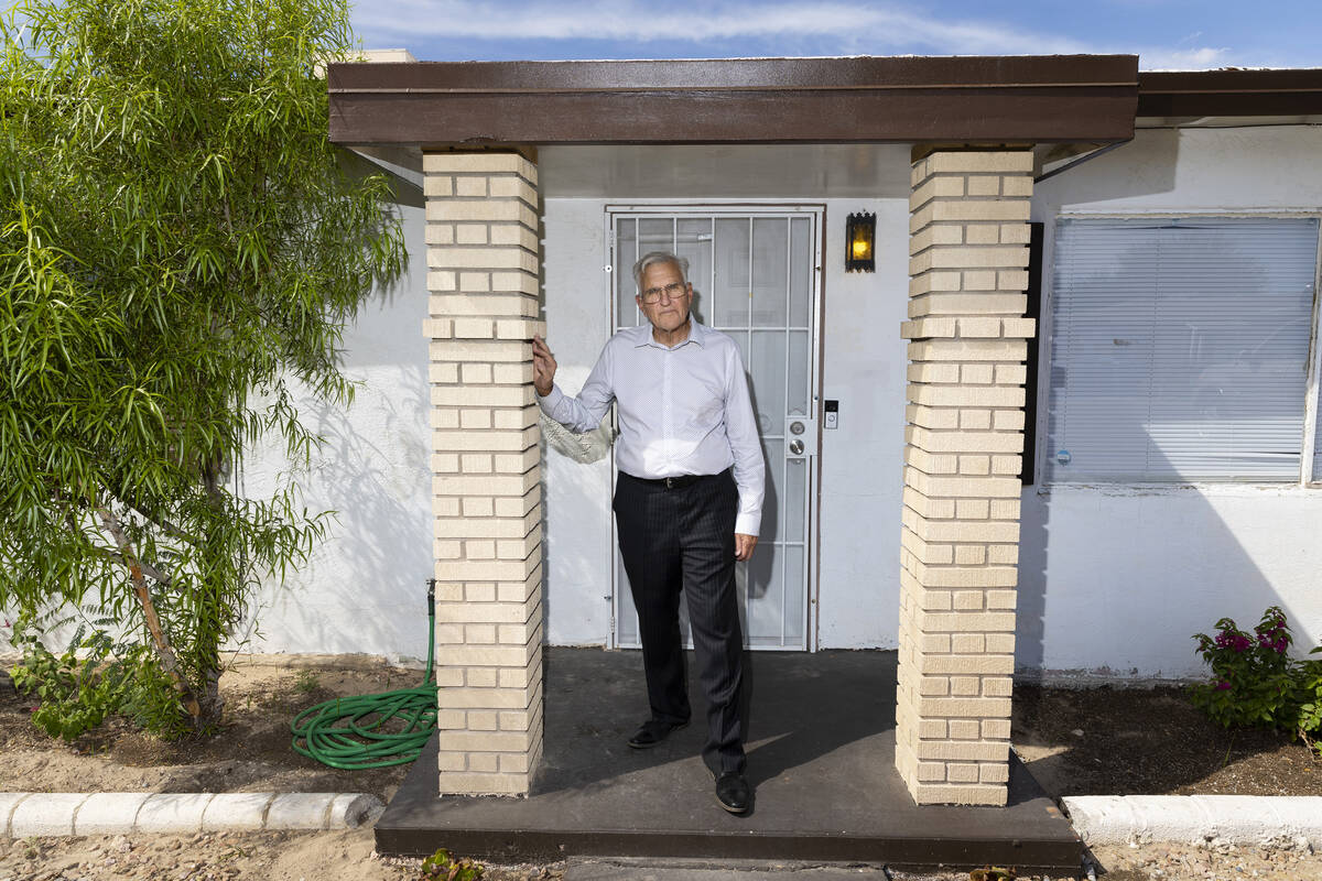 Ed Uehling poses for a portrait outside of one of his real estate properties in Las Vegas which ...