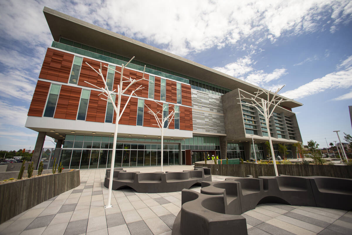 Construction continues on the medical education building of the Kirk Kerkorian School of Medici ...