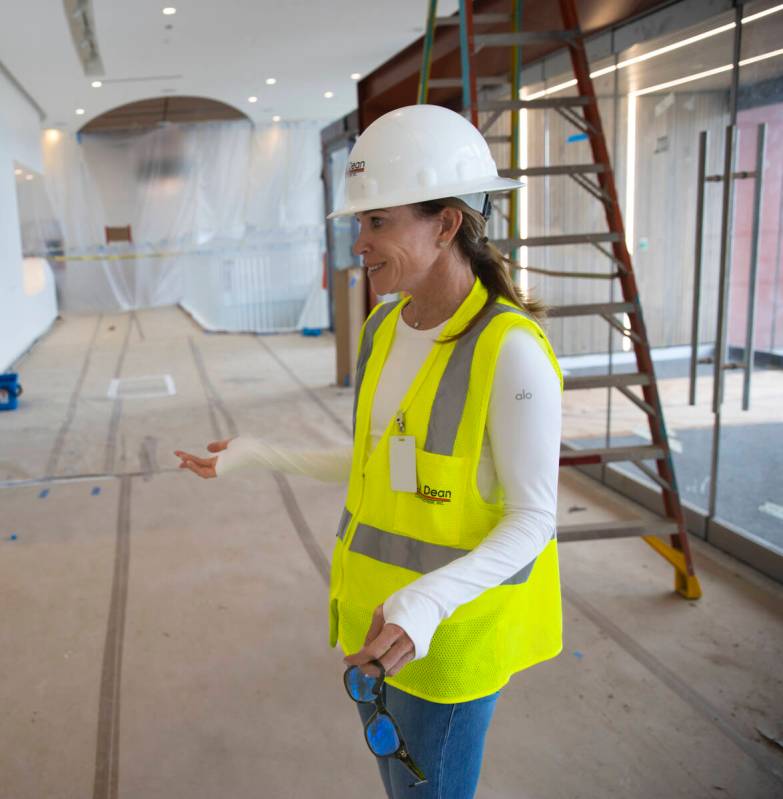 Maureen Schafer, president and CEO of the Nevada Health and Bioscience Corp., leads a tour of t ...