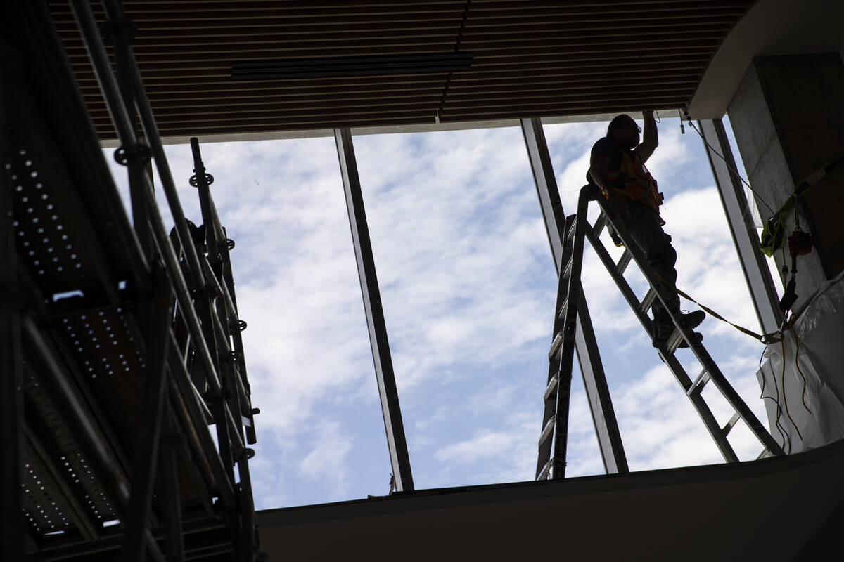 Construction continues on the medical education building of the Kirk Kerkorian School of Medici ...