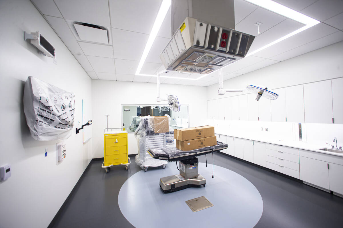 A virtual anatomy lab is seen during a tour of the under-construction medical education buildin ...