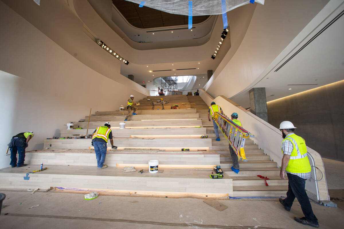 Construction continues on the Barbara Atkinson forum at the medical education building of the K ...