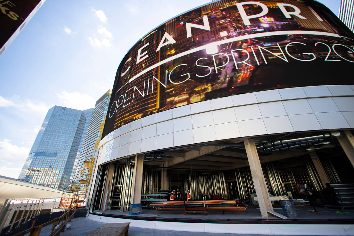 A view from the balcony of the under-construction Ocean Prime steakhouse, which is slated to be ...