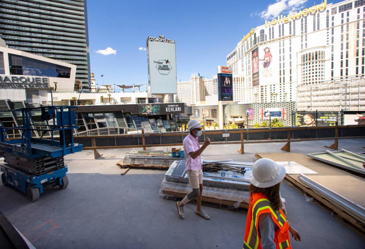 Developer Brett Torino walks along with a view from the balcony of the under-construction Ocean ...