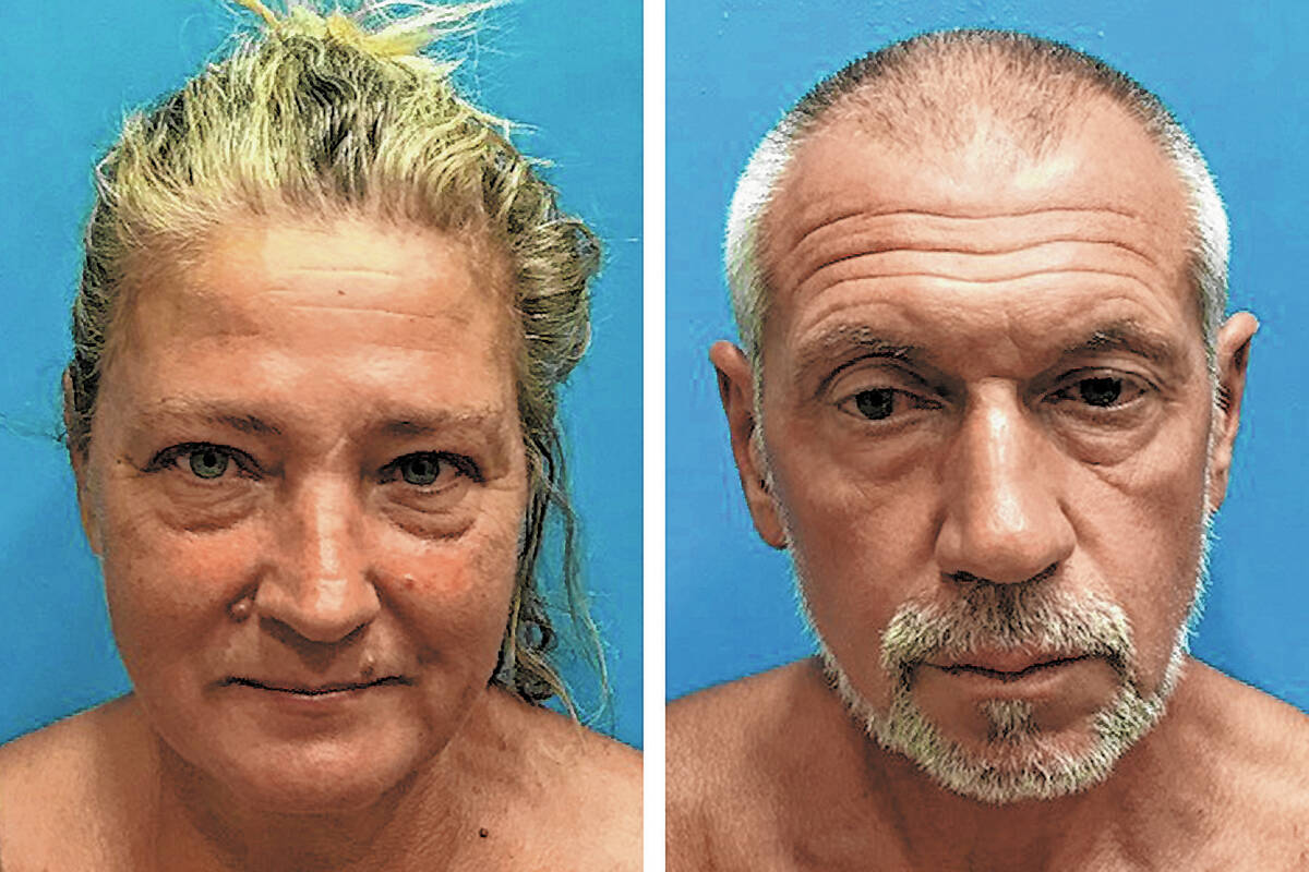 Oskana Higgins, left, and Vasili Platunov. (Nye County Sheriff's Office)