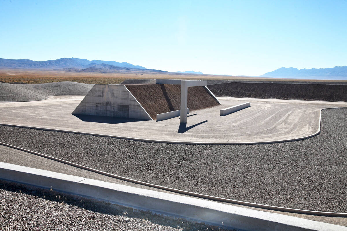 Forty-two years in the making, Michael Heizer's vast land art sculpture "City" is a mile-and-a- ...