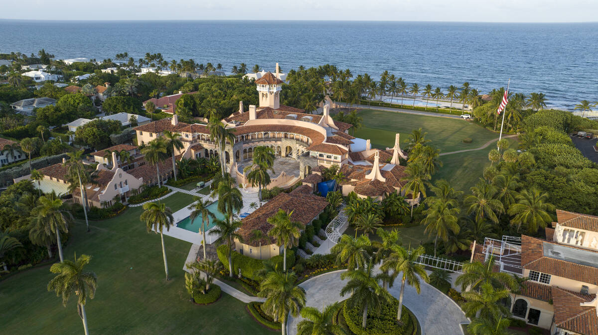 FILE - An aerial view of President Donald Trump's Mar-a-Lago estate Aug. 10, 2022, in Palm Beac ...