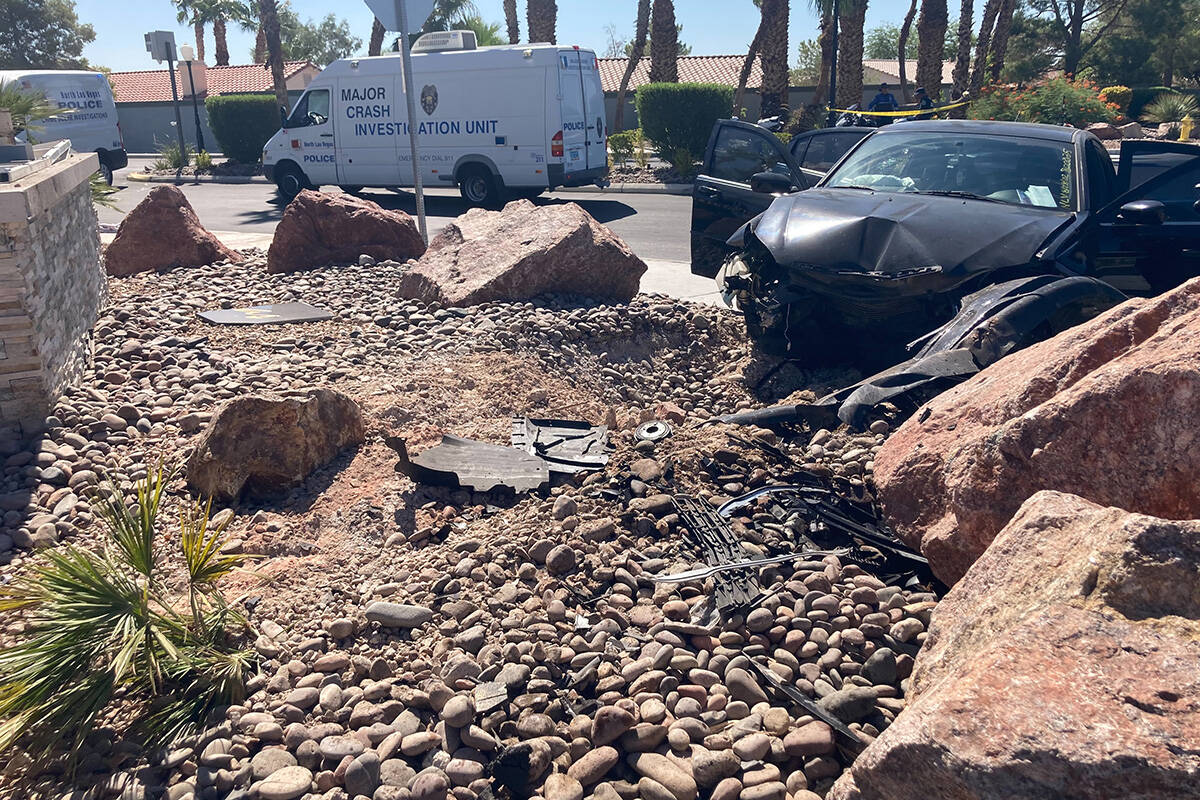 Two children were injured, while their mother was charged with DUI in a North Las Vegas crash o ...