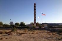 1. The world's tallest thermometer in Baker, Calif., reads 95 degrees as drivers make their way ...