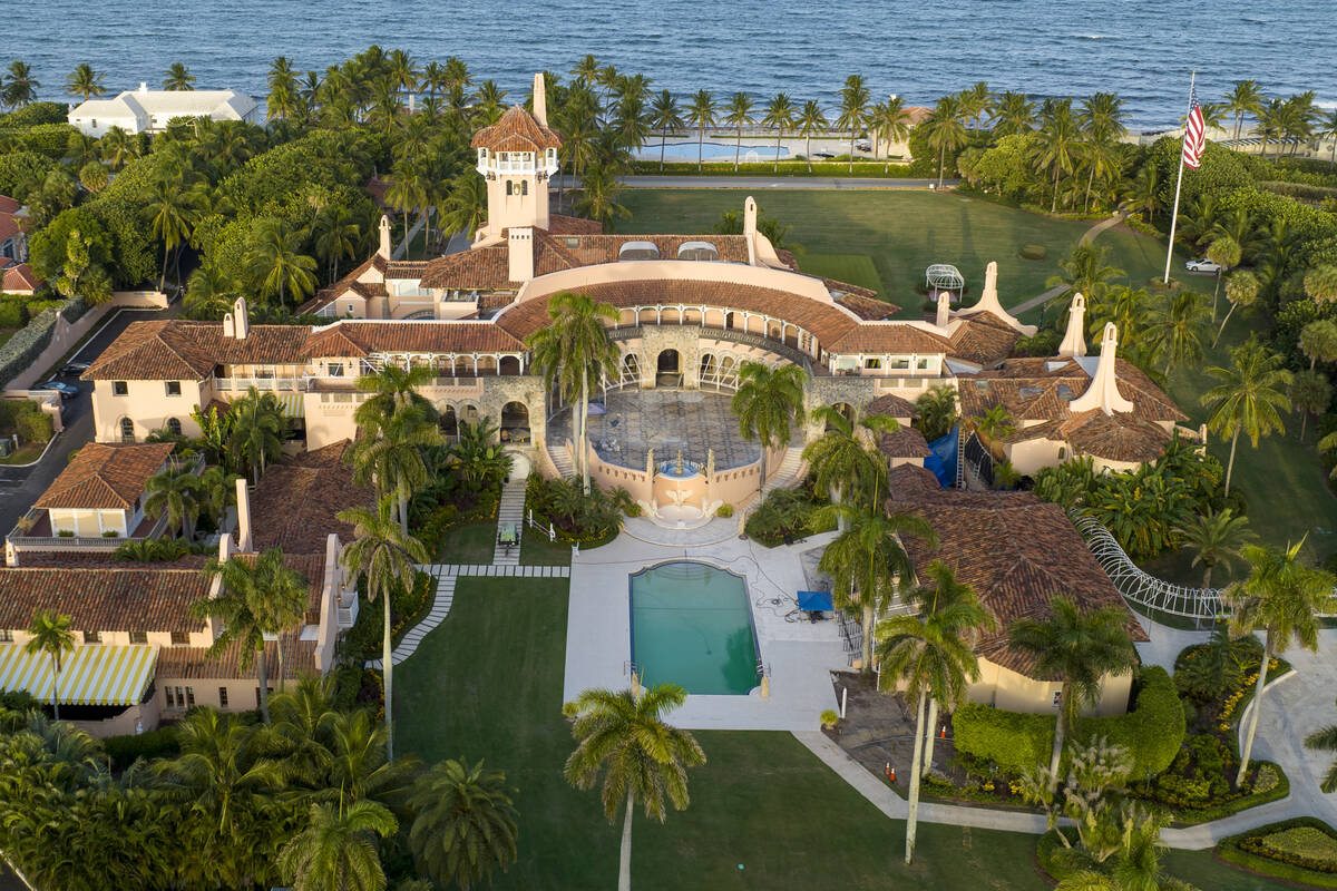 FILE - This is an aerial view of President Donald Trump's Mar-a-Lago estate, Aug. 10, 2022, in ...