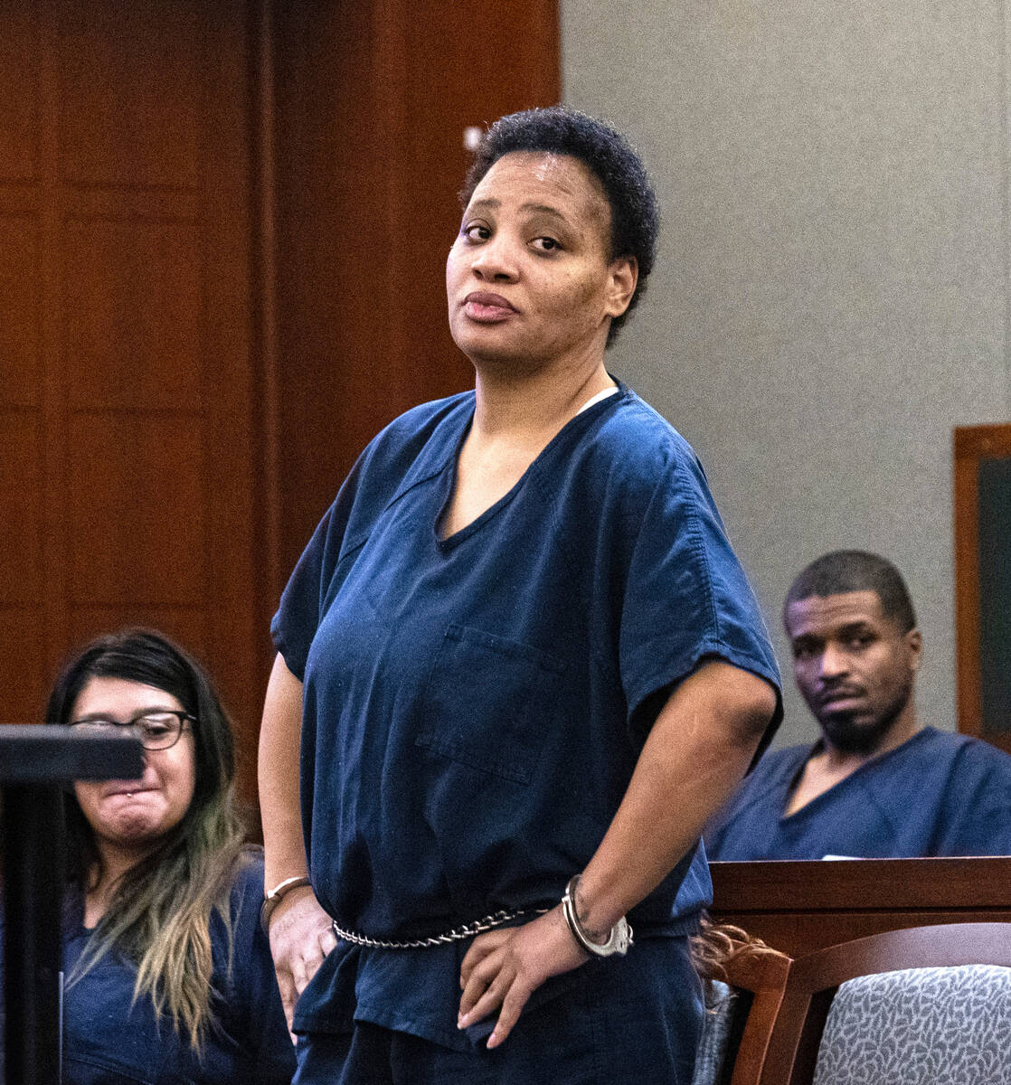 Fatima Mitchell appears in court at the Regional Justice Center on Monday, Aug. 29, 2022, in La ...