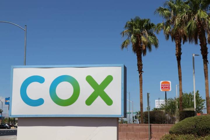 A sign for Cox Communications located on North Rancho Drive in Las Vegas on Monday, Aug. 29, 20 ...
