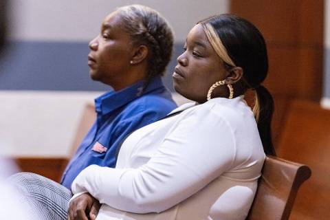 Jaquitta Madison, right, appears in court during her preliminary hearing at the Regional Justic ...