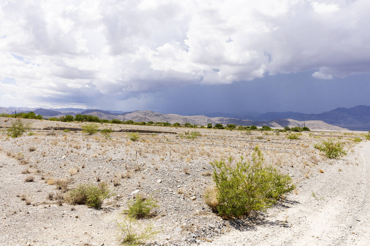 Vacant lots for a proposed Coyote Springs development are seen near the intersection of U.S. 93 ...