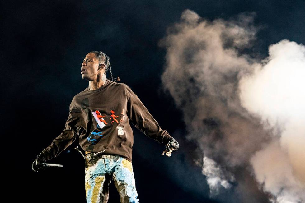 Travis Scott performs on day one of the Astroworld Music Festival at NRG Park on Friday, Nov. 5 ...