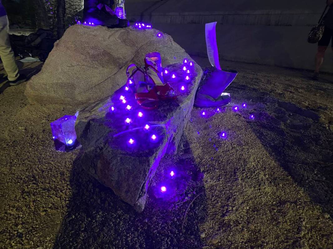 A memorial created outside the Chuck Minker Sports Complex on Wednesday, Aug. 31, 2022, to hono ...