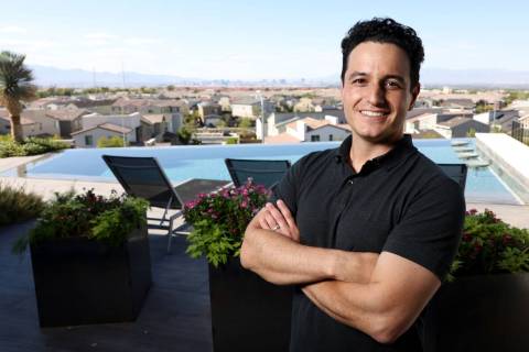 Eric Velasquez Frenkiel, founder and CEO of Pomelo, at his Henderson home Wednesday, Aug. 31, 2 ...