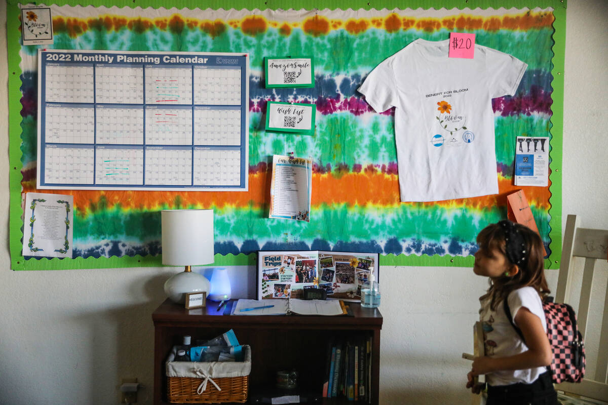 Elliotte Campbell, 10, leads a tour of Bloom Academy, a self-directed learning center” in Las ...