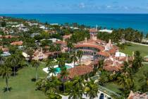 This photo shows an aerial view of former President Donald Trump's Mar-a-Lago club in Palm Beac ...