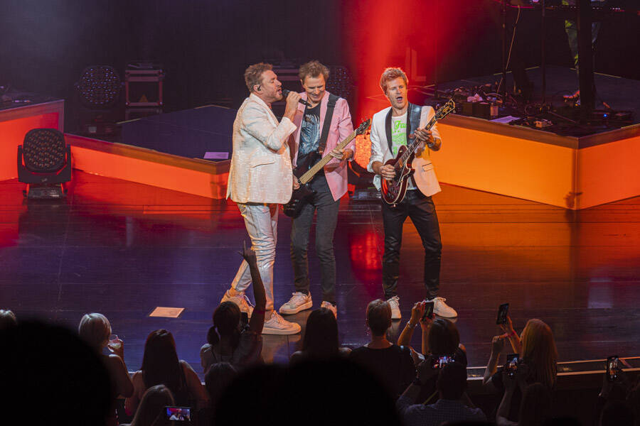 Duran Duran is shown in their Encore Theater debut at Wynn Las Vegas on Thursday, Sept. 1, 2022 ...