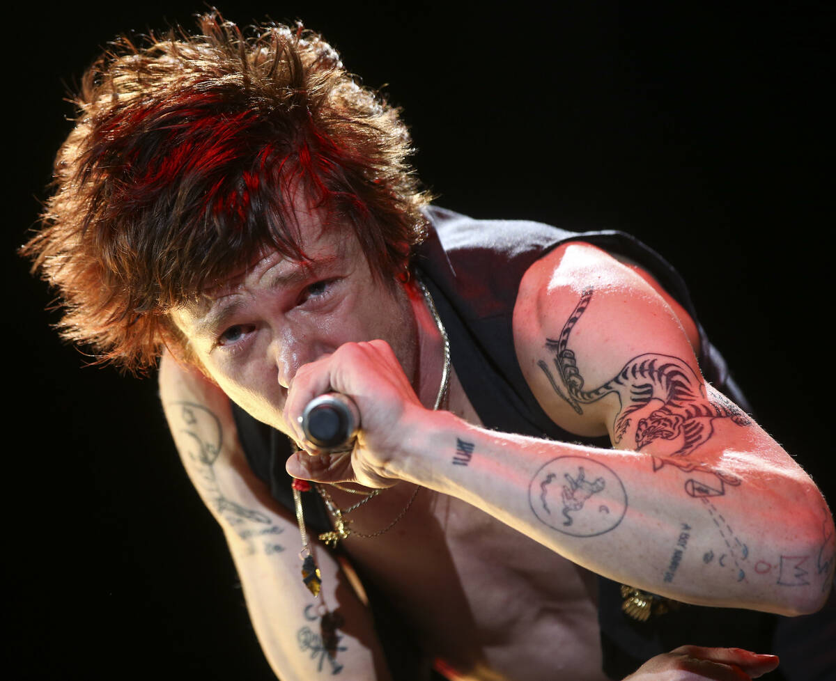 Matt Shultz of Cage the Elephant performs at the Downtown stage during the second day of the Li ...