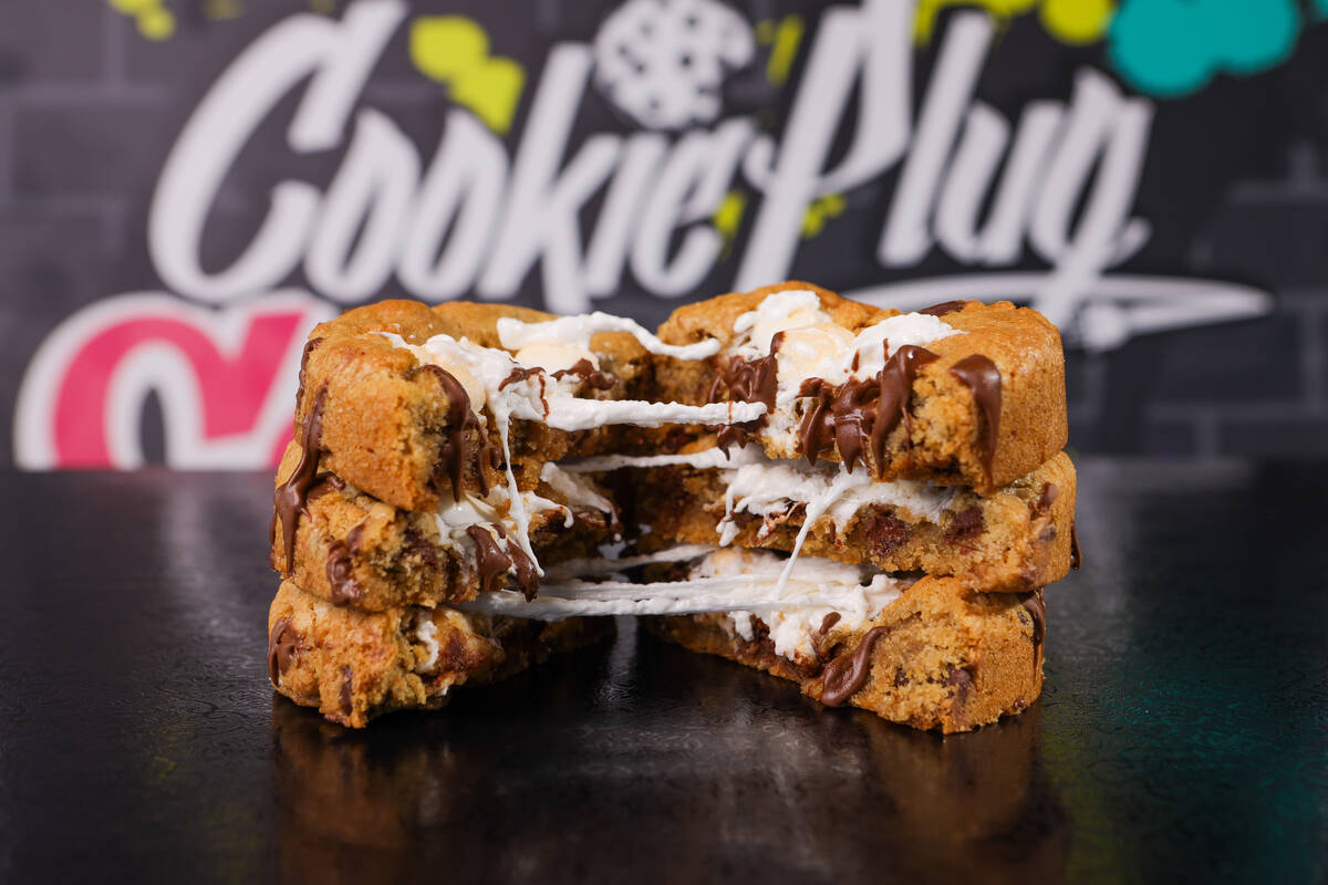 A Firecracker s'mores cookie from the new Cookie Plug store opening Sept. 10, 2022, on South Ea ...