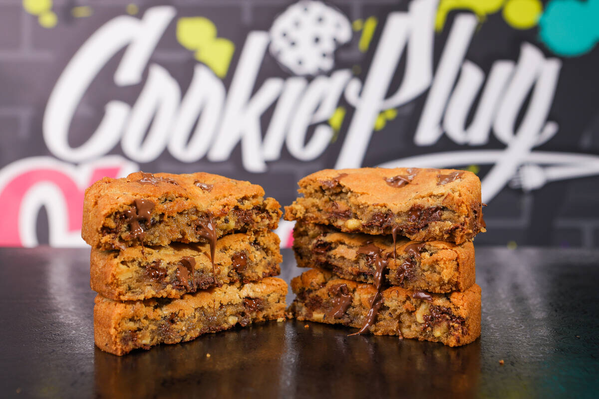 An OG Chocolate Chip cookie from the new Cookie Plug store opening Sept. 10, 2022, on South Eas ...