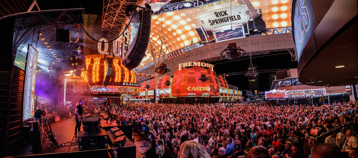 The allure of free, classic rock is shown at Downtown Rocks at Fremont Street Experience on Sat ...