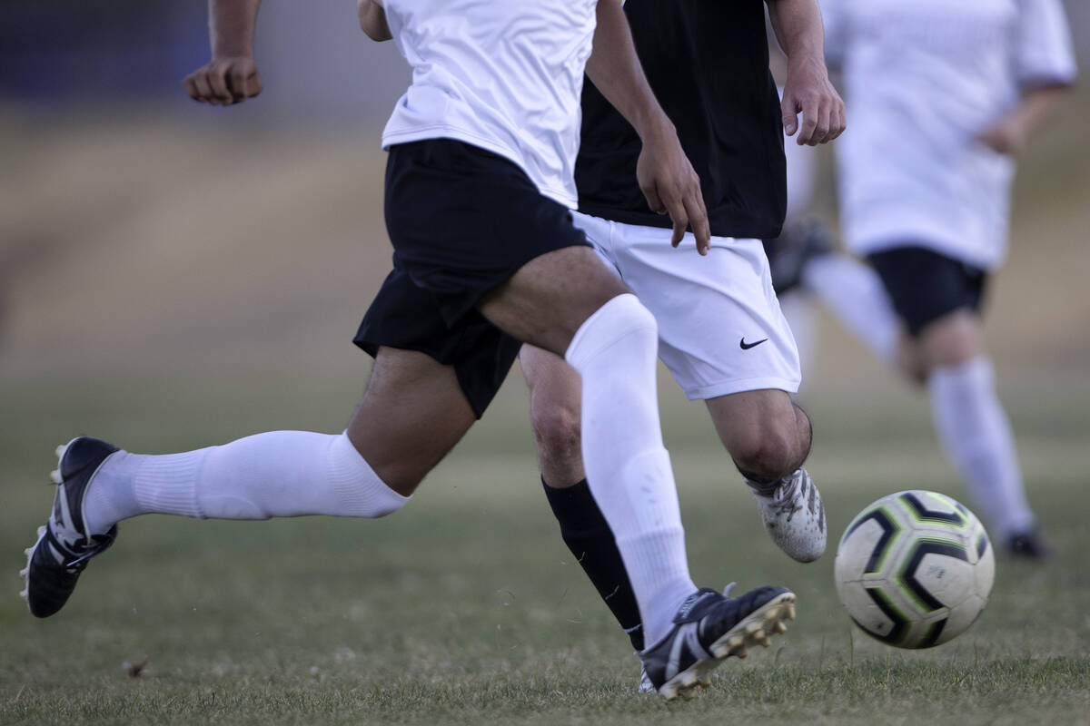 Cimarron-Memorial steals the ball from Durango during a high school soccer game at Durango High ...