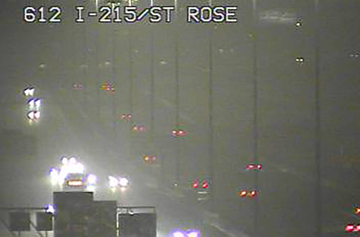 Dust and darkness over the Interstate 215 Beltway near St. Rose Parkway in Henderson about 11 p ...