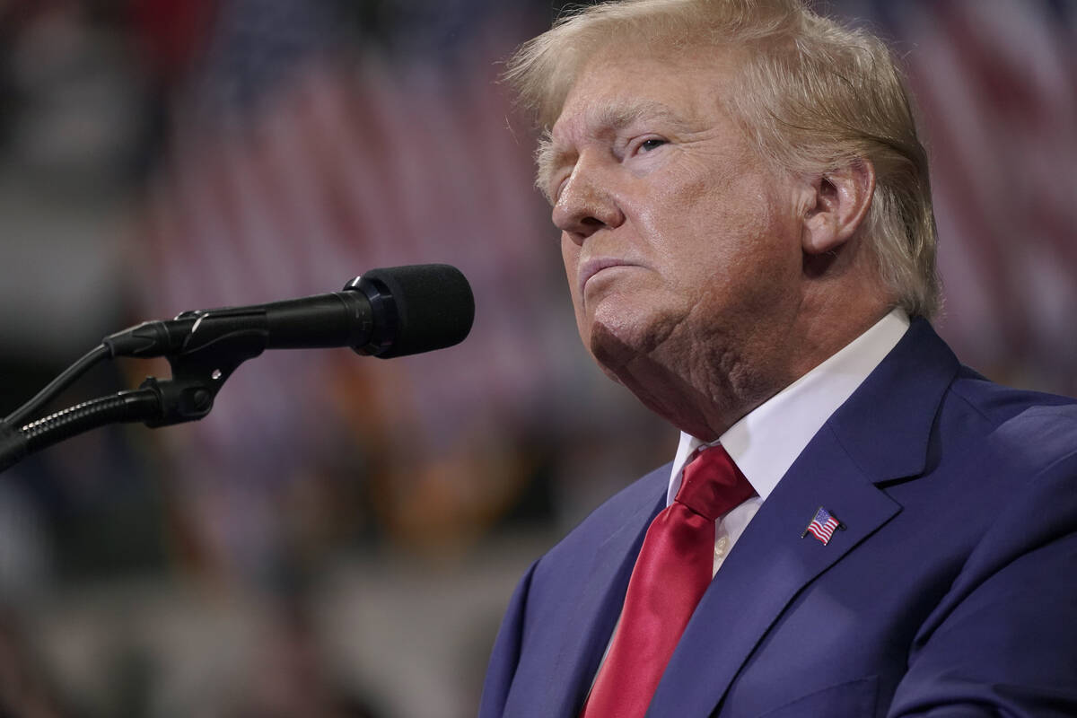 Former President Donald Trump speaks at a rally in Wilkes-Barre, Pa., Saturday, Sept. 3, 2022. ...