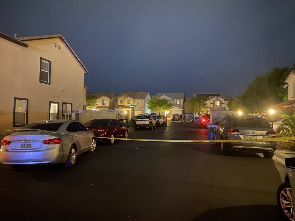 Las Vegas police were investigating a homicide in the 7200 block of Forefather Street, near Wes ...