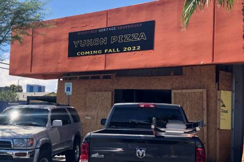 Construction is underway for the new Yukon Pizza in the Huntridge Center at East Charleston Bou ...