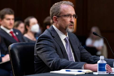 Twitter whistleblower Peiter Zatko testifies to a Senate Judiciary hearing examining data secur ...