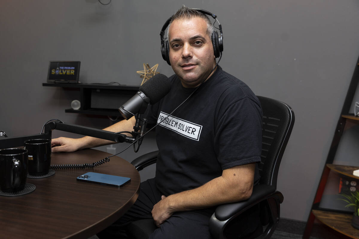 David Kohlmeier, co-host for The Problem Solver podcast, poses for a portrait at the Sticky Paw ...