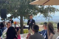 Teddy Liaw, founder of NexRep, speaks to attendees at the Tech Summit Sept. 15, 2022, in Las Ve ...