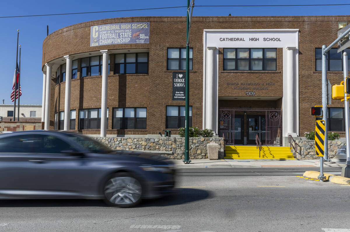 Cathedral High School, formerly attended by Robert Telles, on Thursday, Sept. 15, 2022, in El P ...