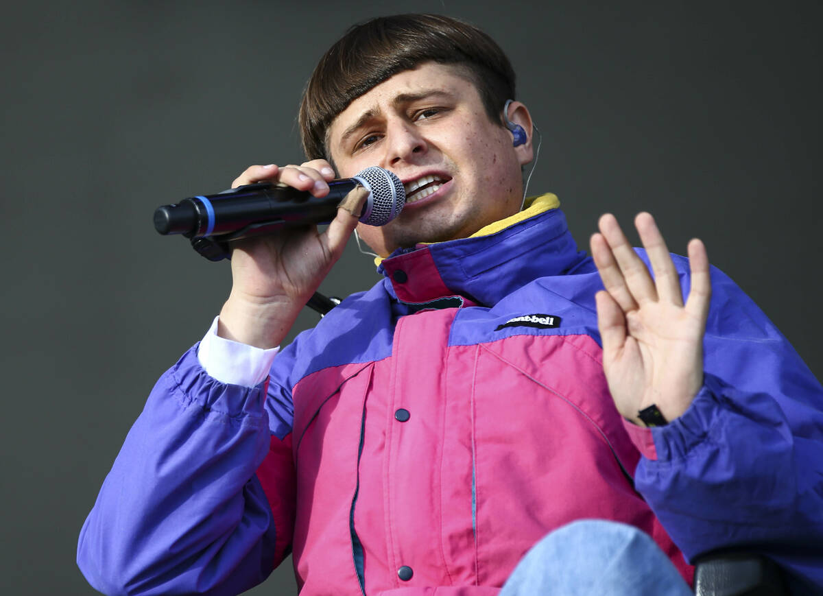 Oliver Tree performs at the Bacardi stage during day 3 of the Life is Beautiful festival in dow ...